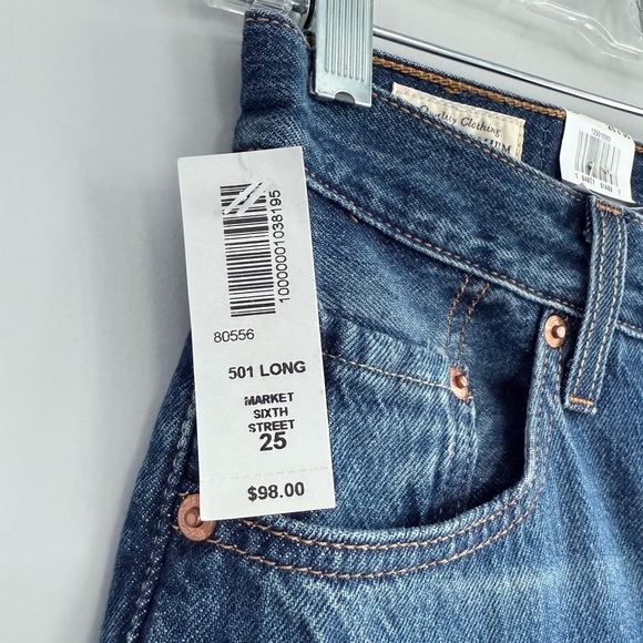 NWT Levi's Premium 501 ORIGINAL FIT WOMEN'S JEANS Market Sixth Street 25 Long - Picture 11 of 16